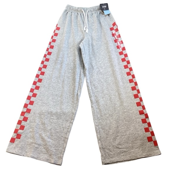 Grayson Threads Wide Leg Checkerboard Lightweight Sweatpants, Gray - Size XS NWT - Picture 1 of 11